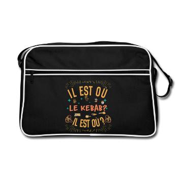 Il est où le kebab ? Il est où ? Chanson Référence - Sac Retro - noir/blanc - Devant