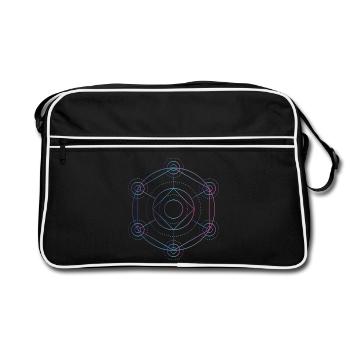 Merkaba - 7 Chakren - Retro Tasche - Schwarz/Weiß - Vorne