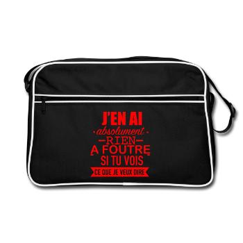J' en ai Absolument rien à foutre - Sac Retro - noir/blanc - Devant