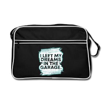 Ich habe meine Träume in der Garage gelassen Auto Fanatisches Geschenk - Retro Tasche - Schwarz/Weiß - Vorne