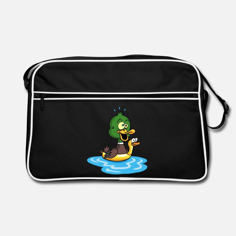 The duck learning to swim Retro Bag