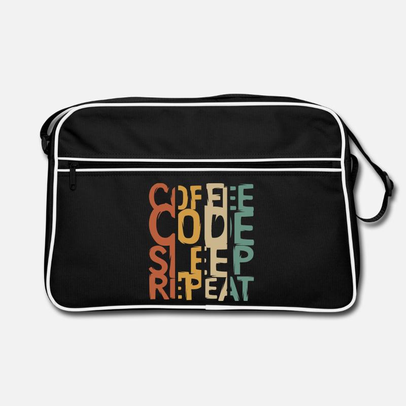 Coffee Code Sleep Repeat – Entwickler Design Retro Tasche