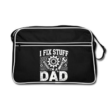 I Fix Stuff I'm a Dad, Funny Fathers Gift - Retro Bag - black/white - Front