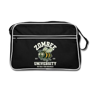Zombee University - Retro Bag - black/white - Front
