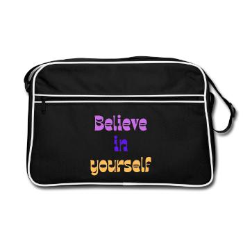 Croyez en vous Rétro Dégradé - Sac Retro - noir/blanc - Devant