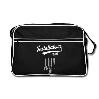 Installateur 2026 Apprentissage Plombier Master Chef - Sac Retro - noir/blanc - Devant