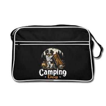 Camping Dog Saying Camping Dog Camper Gift - Retro Bag - black/white - Front