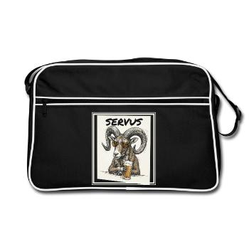 Mouflon de bière - Sac Retro - noir/blanc - Devant