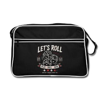 Let's Roll – Dice Game Night - Retro Bag - black/white - Front