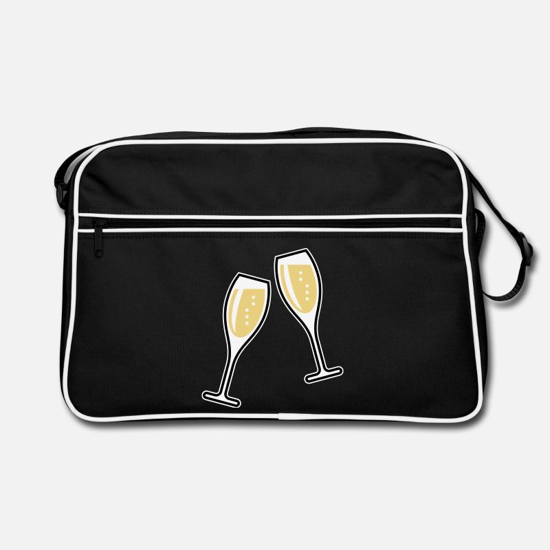 2 Sektgläser (Sekt / Oval / Zu / 3C) Retro Tasche