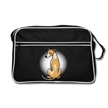 Whippet Greyhound Whippets Propriétaire de lévrier - Sac Retro - noir/blanc - Devant