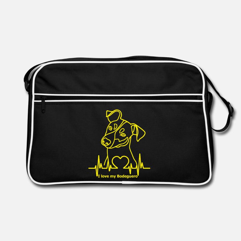 Bodeguero mit Herzschlag - Retro Tasche - Schwarz/Weiß
