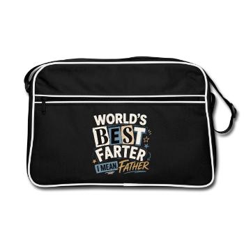 Weltbester Farter Furzer – Ich meine Vater - Retro Tasche - Schwarz/Weiß - Vorne