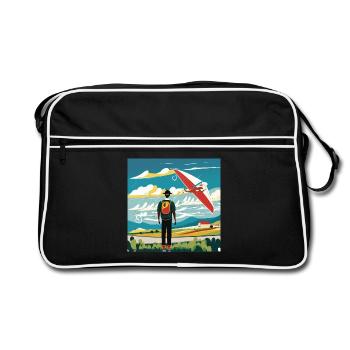 GuyWatchingPlanesSix (en anglais seulement) - Sac Retro - noir/blanc - Devant
