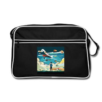 GuyWatchingPlanesOne (en anglais seulement) - Sac Retro - noir/blanc - Devant