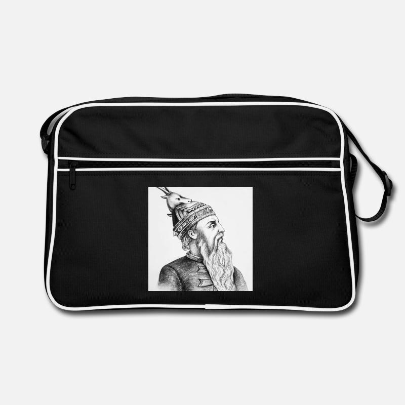 Skenderbeu - Retro Tasche - Schwarz/Weiß