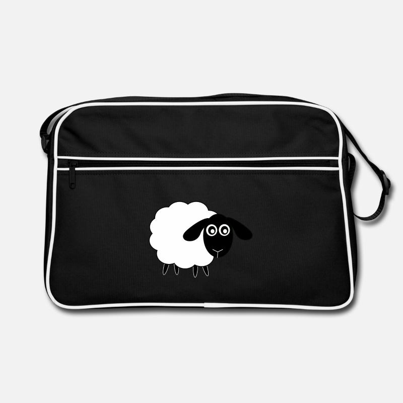 Schaf - Retro Tasche - Schwarz/Weiß