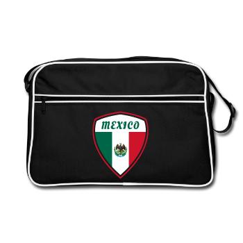 Mexique Armoiries drapeau Amérique centrale cadeau - Sac Retro - noir/blanc - Devant