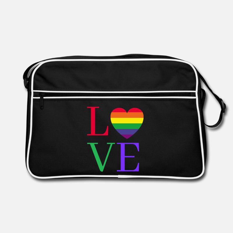 Rainbow Love Heart Pride Retro Bag
