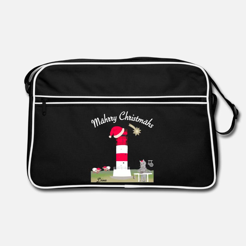 Leuchtturm Düne, Helgoland, Weihnachten Retro Tasche