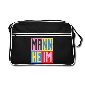 Mannheim Design - Retro Tasche - Schwarz/Weiß - Vorne