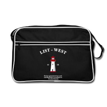 Liste des phares - Ouest, dessin avec information - Sac Retro - noir/blanc - Devant