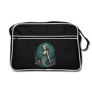Comic Ghoul Zombie Mermaid - Motif effrayant - Sac Retro - noir/blanc - Devant