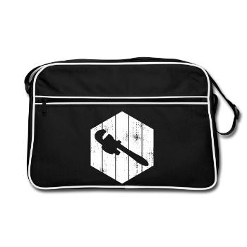 Pipe Wrench Sketch - Retro Bag - black/white - Front