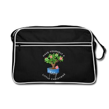 Haben Sie ein kleines pelziges Weihnachten - Retro Tasche - Schwarz/Weiß - Vorne
