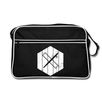 Drawing with pen and ruler - Retro Bag - black/white - Front