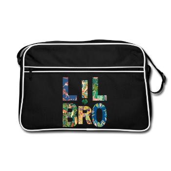 LIL BRO - Bruder -Kleiner Bruder - Partnerlook - Retro Tasche - Schwarz/Weiß - Vorne
