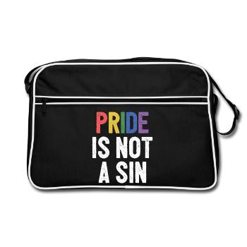 LGBTQ Pride Month - Pride is Not a Sin - Retro Bag - black/white - Front
