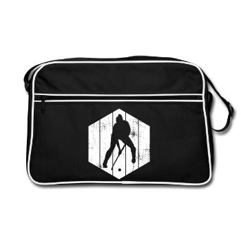 Croquis de joueur de hockey - Sac Retro - noir/blanc - Devant