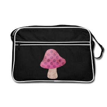 Mushroom Autumn Fairy Tale Dots Woodland Nursery - Retro Bag - black/white - Front