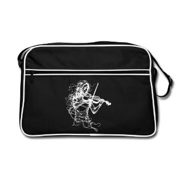 Violoniste Line Art - Sac Retro - noir/blanc - Devant