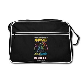 Mangas Jeux Vidéo Néon Bouffe - Sac Retro - noir/blanc - Devant