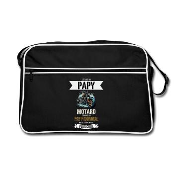 Papy Motard Plus Cool - Sac Retro - noir/blanc - Devant