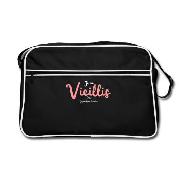 Vieillir Positivement, Valeur qui Grandit - Sac Retro - noir/blanc - Devant