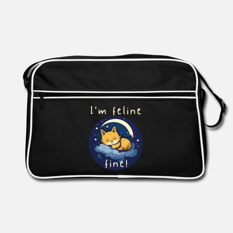 Feline Fine Moonlit Kitten Retro Tasche