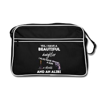 Alibi de la pelle au fusil fille - Sac Retro - noir/blanc - Devant