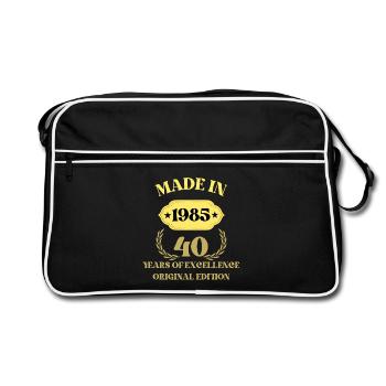 Made in 1985 40th Anniversary - Retro Bag - black/white - Front
