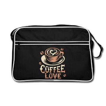 Coffee Love – Perfect Art for Coffee Lovers - Retro Bag - black/white - Front