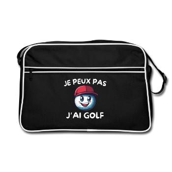 Cap Rouge Golfball-Maskottchen - Retro Tasche - Schwarz/Weiß - Vorne