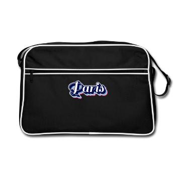 Paris Neon Script Outline - Retro Bag - black/white - Front