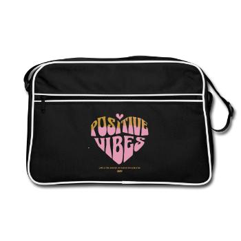 Ondes positives – Bonne énergie - Sac Retro - noir/blanc - Devant