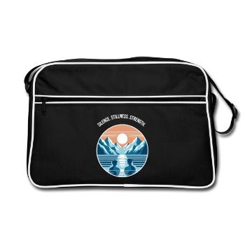 Bain de glace avec un panorama de montagne Régénération Bien-être - Sac Retro - noir/blanc - Devant