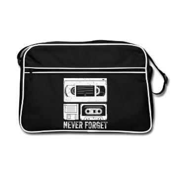 Cassette vintage n’oubliez jamais - Sac Retro - noir/blanc - Devant
