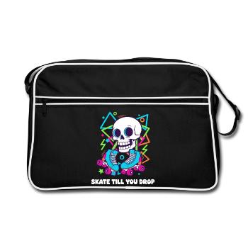 Rouleau squelette rainure néon - Sac Retro - noir/blanc - Devant