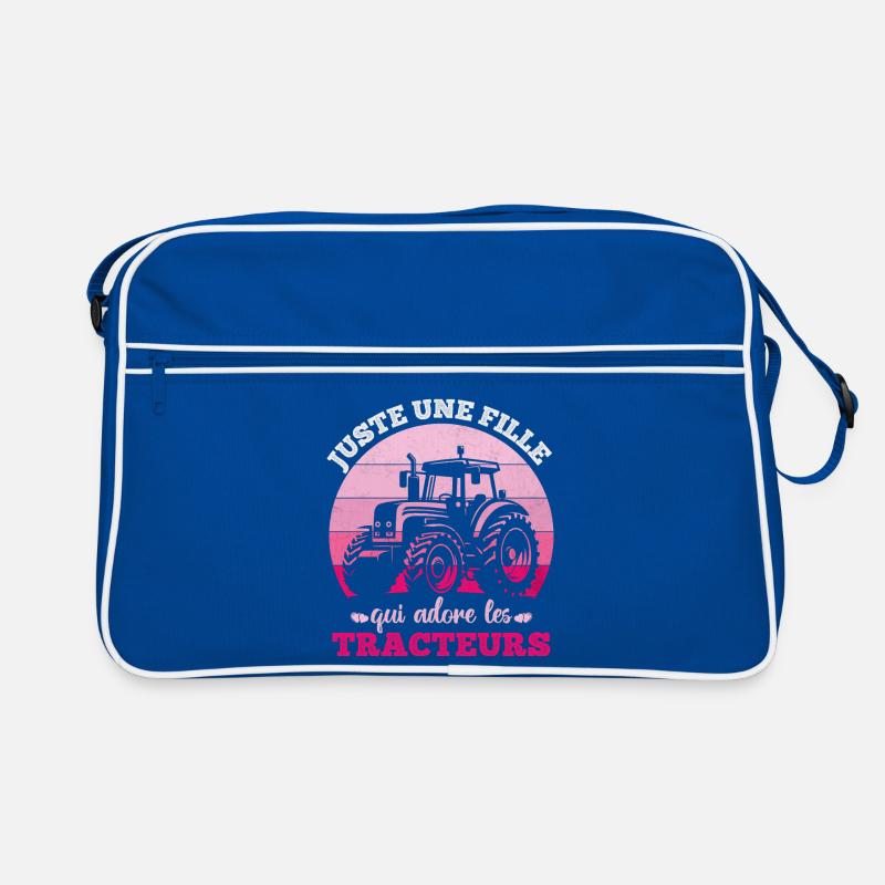 Nur ein Mädchen, das den Traktorhumor liebt Retro Tasche