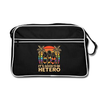 It's Good to Be Hetero Sunset Trio - Retro Tasche - Schwarz/Weiß - Vorne